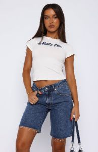 My Own World Baby Tee White sold by White Fox Boutique