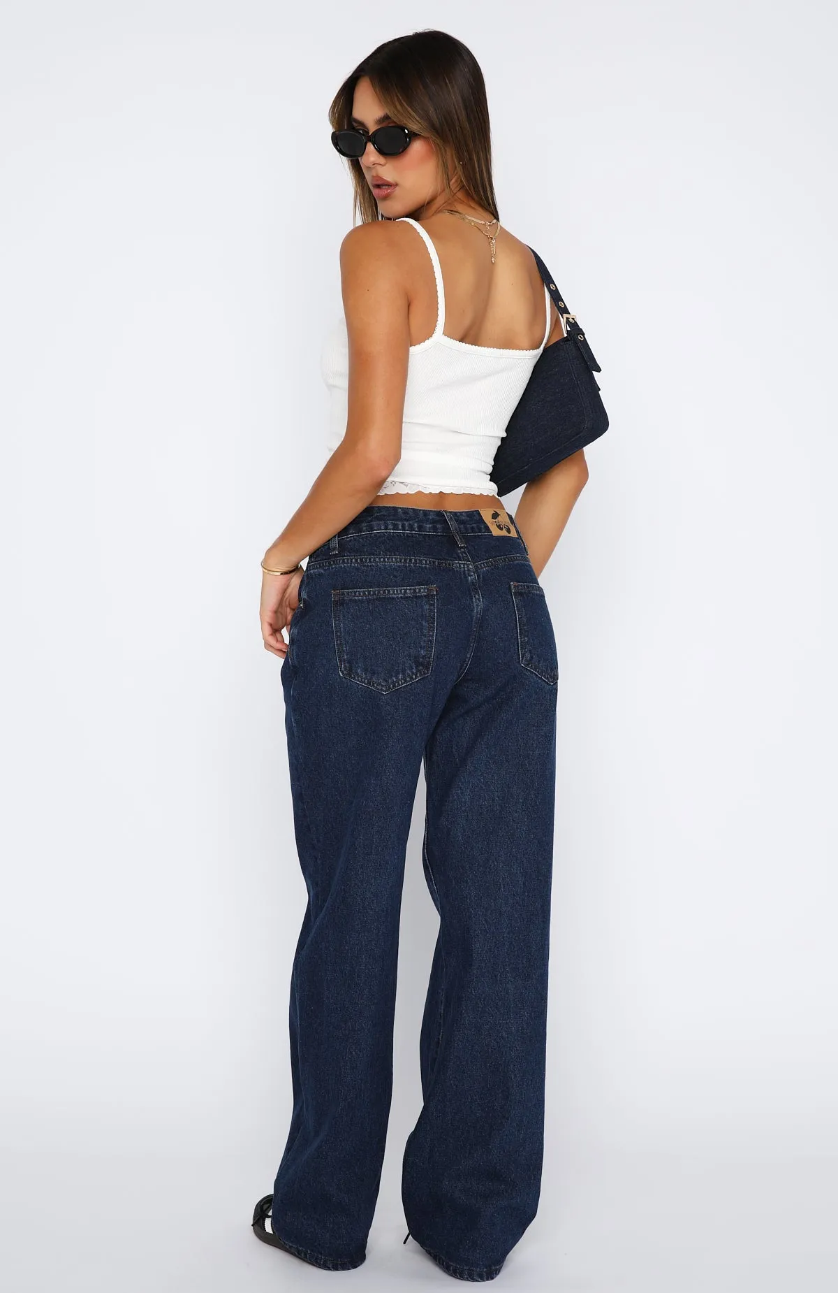 Bring The Style Low Rise Wide Leg Jeans Indigo Wash sold by White Fox Boutique product image thumbnail 4