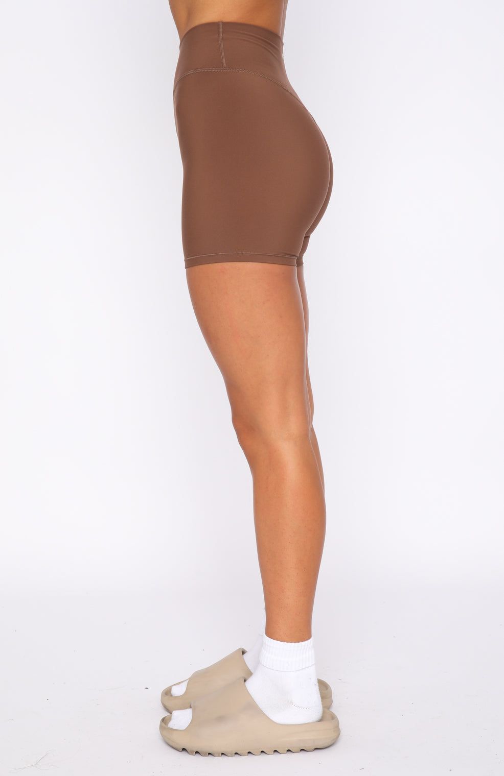 Keep Up High Waisted Shorts Chocolate sold by White Fox Boutique product image thumbnail 3