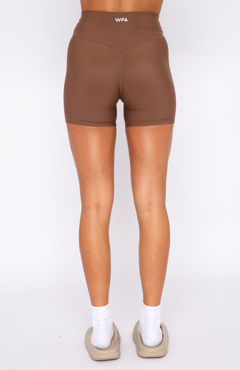 Keep Up High Waisted Shorts Chocolate sold by White Fox Boutique product image thumbnail 4