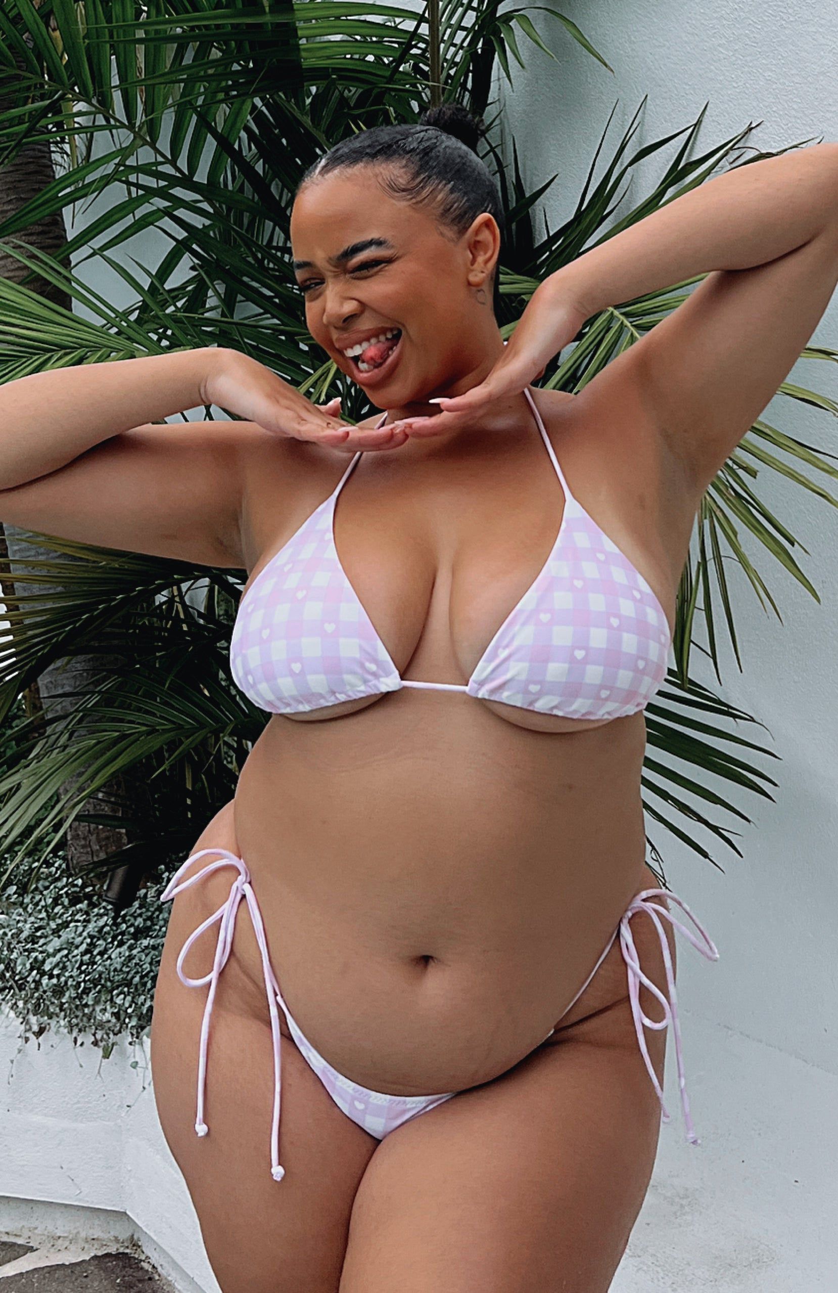 Golden Hour Bikini Top Pink Gingham sold by White Fox Boutique product image thumbnail 7