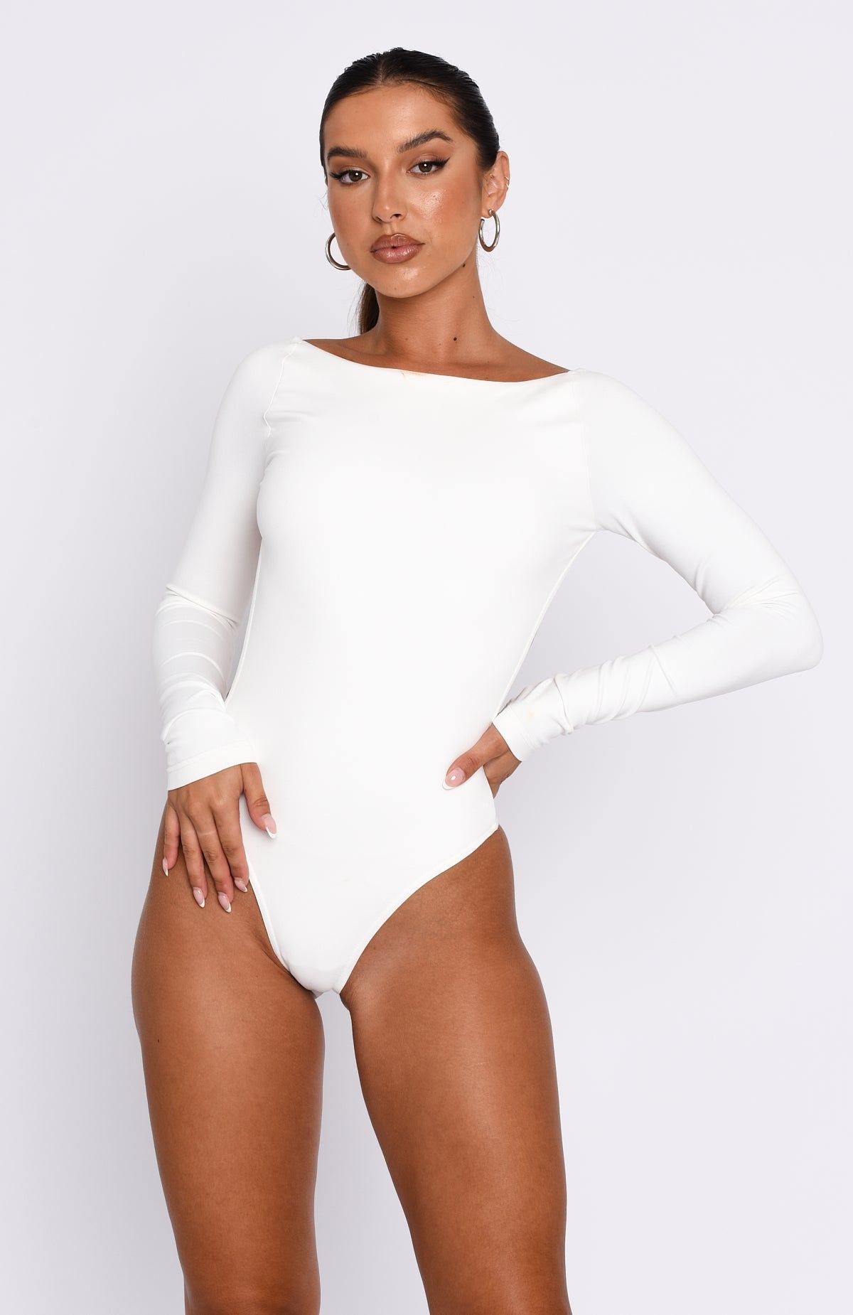 You've Got The Love Long Sleeve Bodysuit White sold by White Fox Boutique product image thumbnail 2