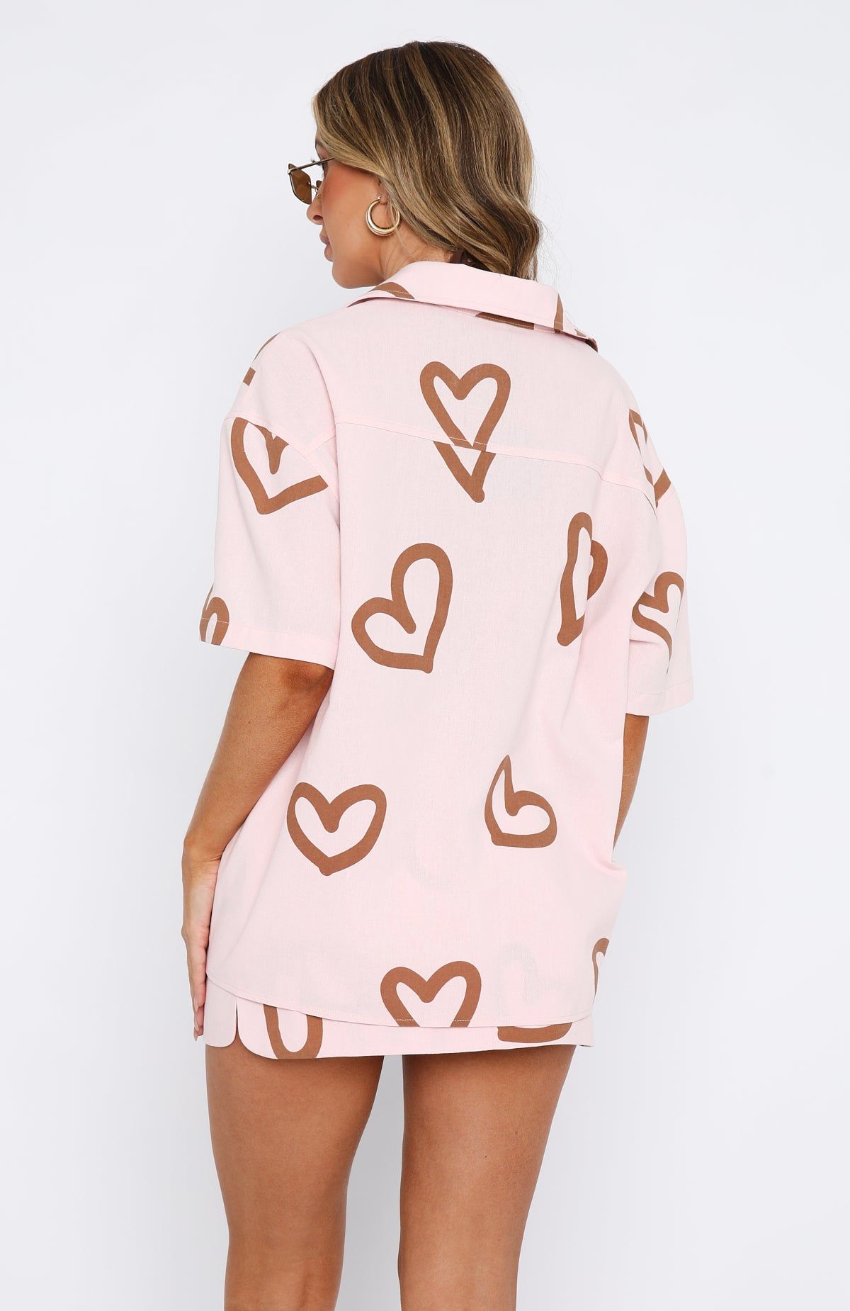 Work On It Mini Skirt Baby Pink Love Heart sold by White Fox Boutique product image thumbnail 4