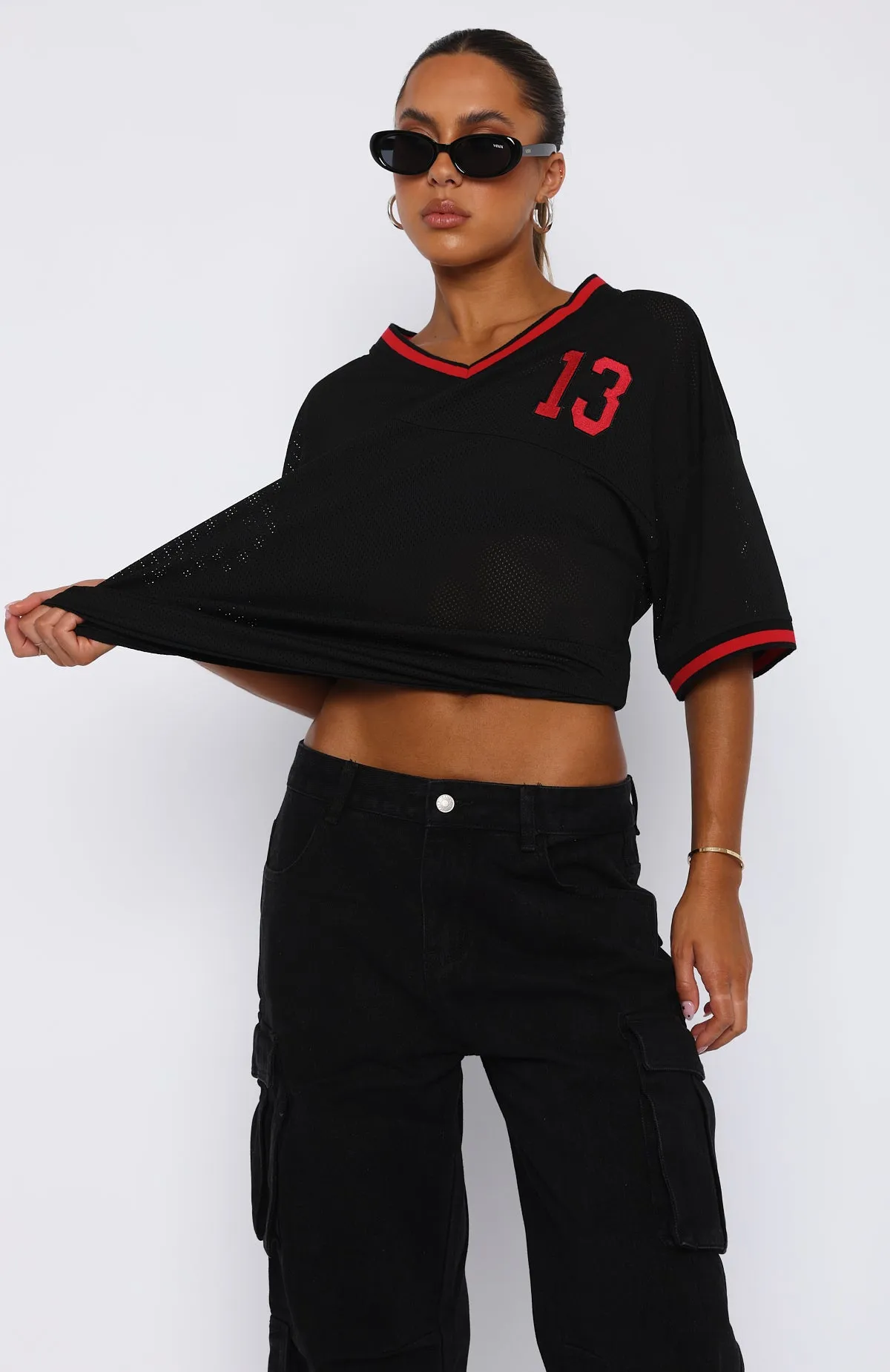 Moves To Make Oversized Sports Tee Black sold by White Fox Boutique product image thumbnail 5