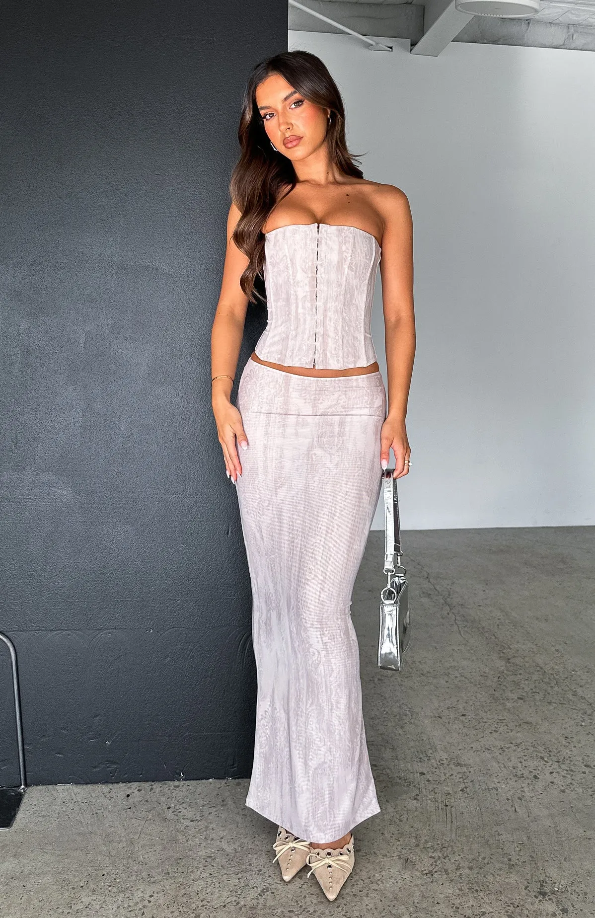 Don't Ever Leave Maxi Skirt Oatmeal sold by White Fox Boutique product image thumbnail 5