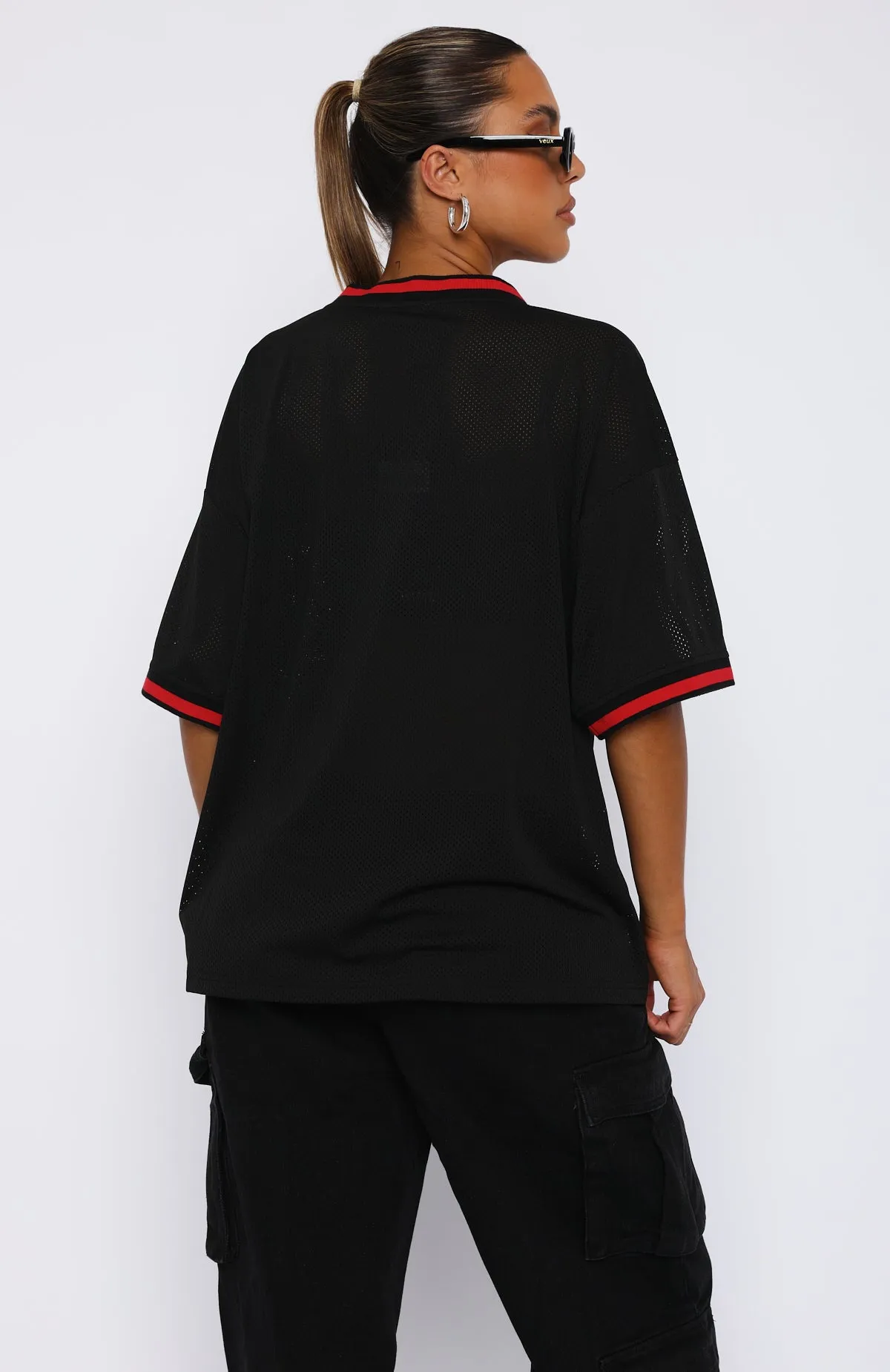Moves To Make Oversized Sports Tee Black sold by White Fox Boutique product image thumbnail 4