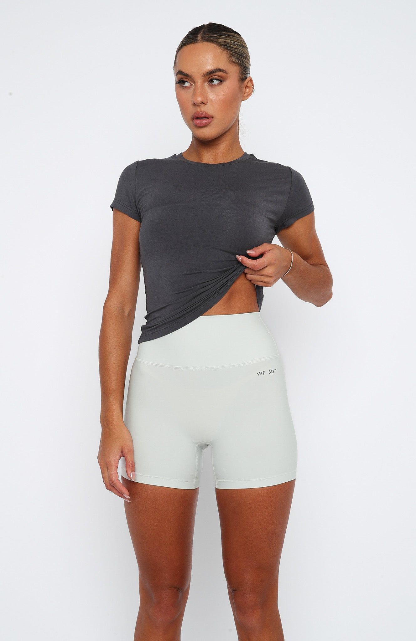 Hilton Baby Tee Smoke sold by White Fox Boutique product image thumbnail 2