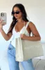 White Fox Tote Bag Beige sold by White Fox Boutique