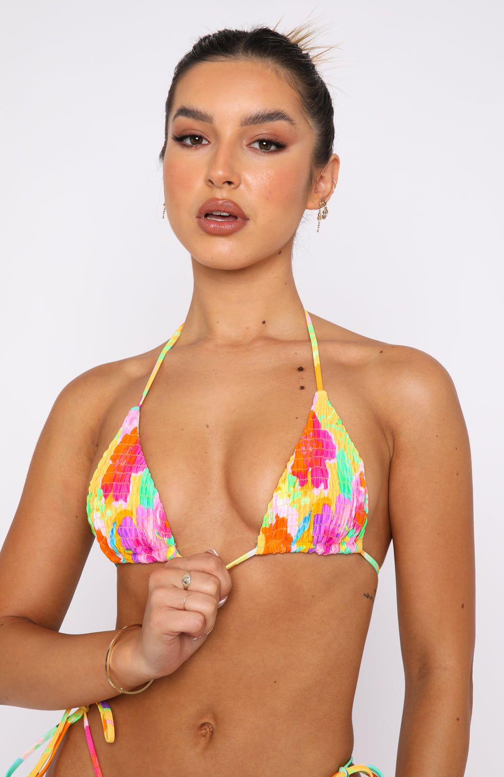 St Lucia Bikini Top Ruched Floral Pop sold by White Fox Boutique product image thumbnail 2