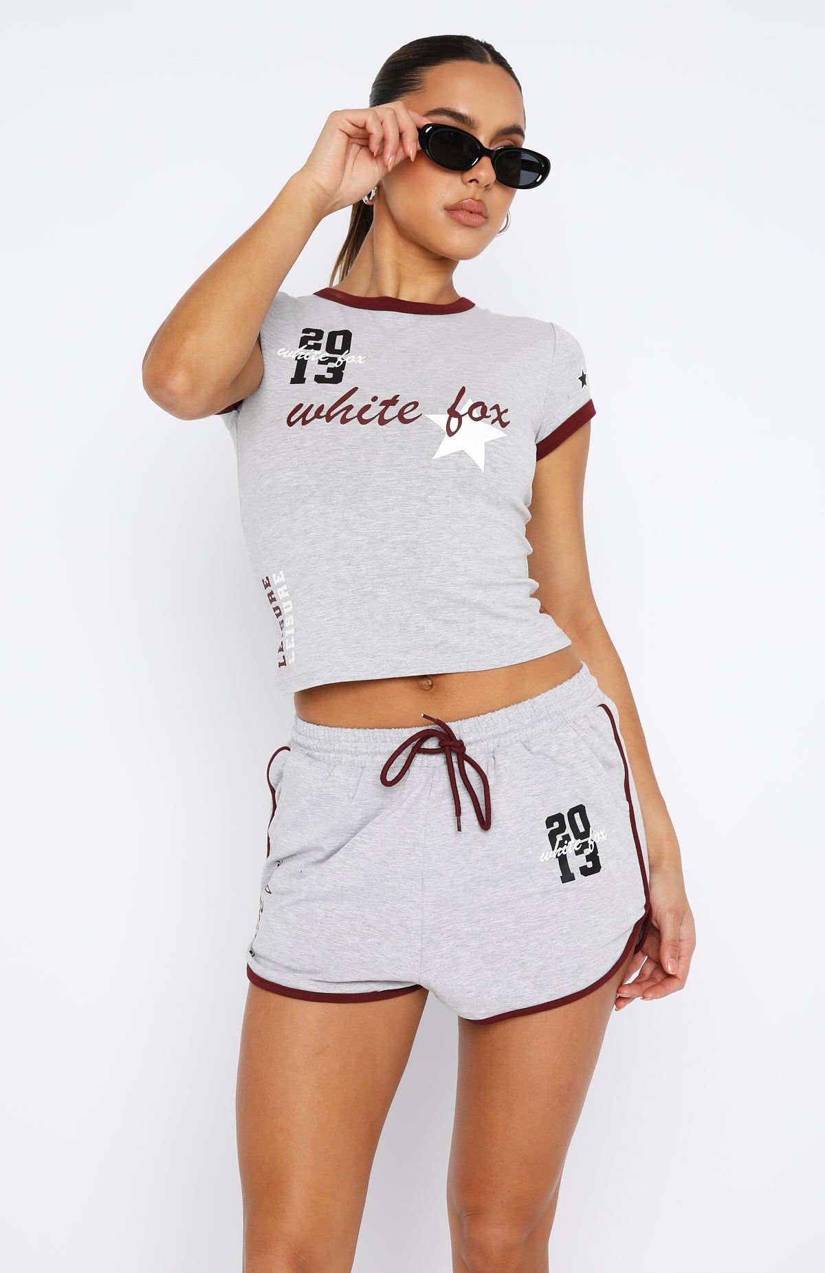 All Star Season Baby Tee Grey Marle sold by White Fox Boutique product image thumbnail 2