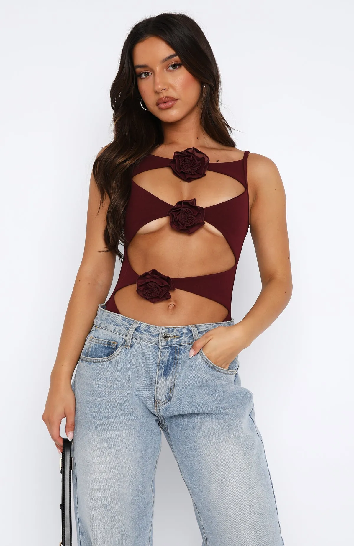 Too Little Too Late Bodysuit Burgundy sold by White Fox Boutique product image thumbnail 4