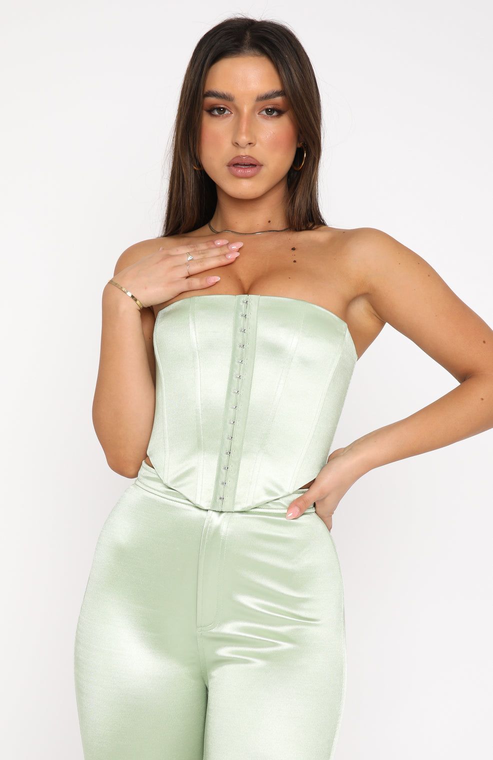 The New Look Bustier Sage sold by White Fox Boutique product image thumbnail 2