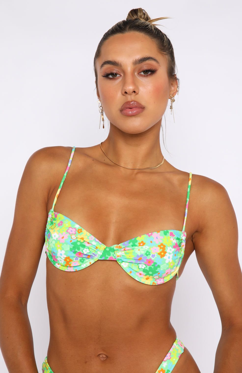More Than A Dream Bikini Top Lime Fleur sold by White Fox Boutique product image thumbnail 2