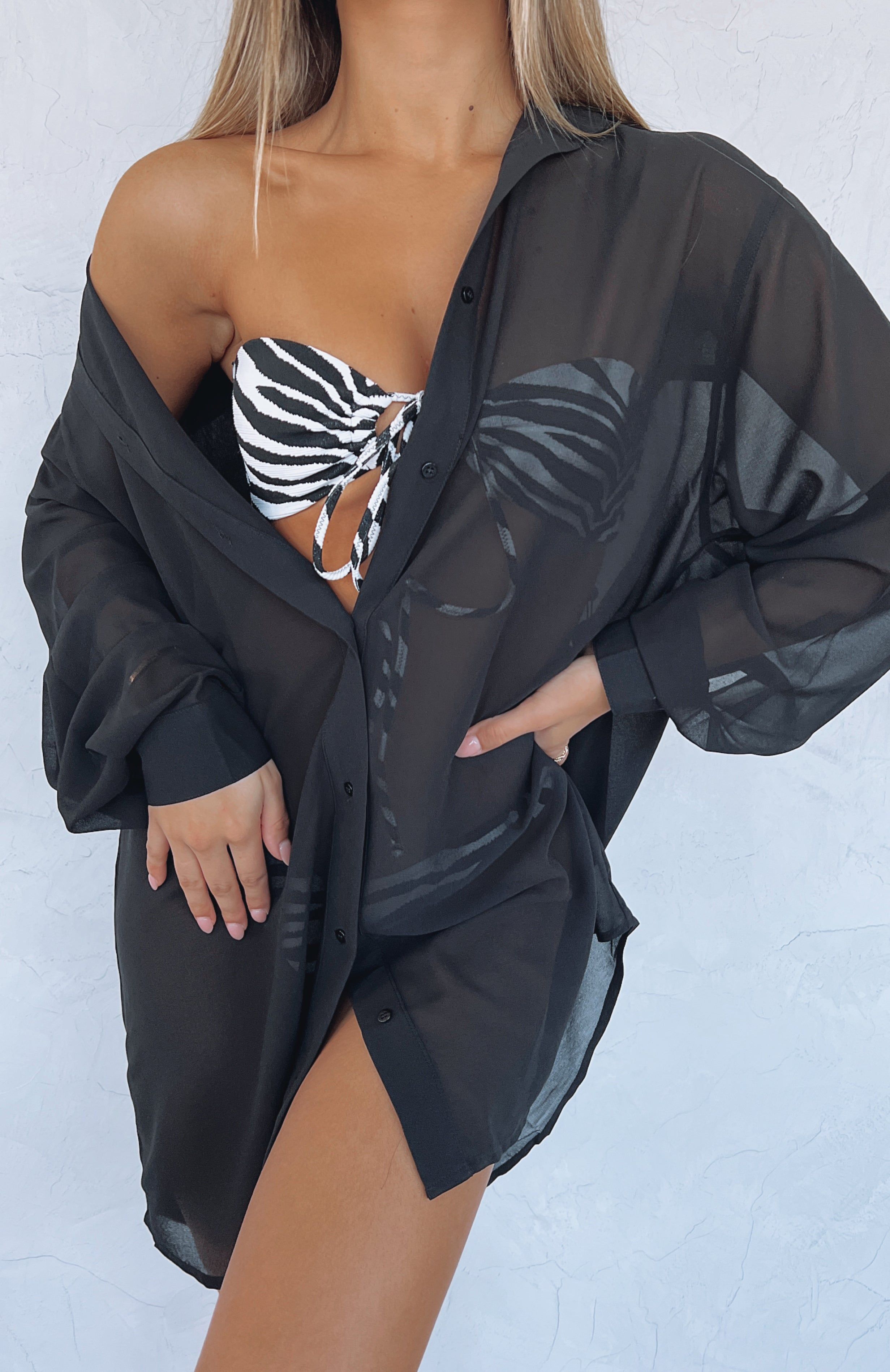 Over The Top Oversized Shirt Black sold by White Fox Boutique product image thumbnail 7