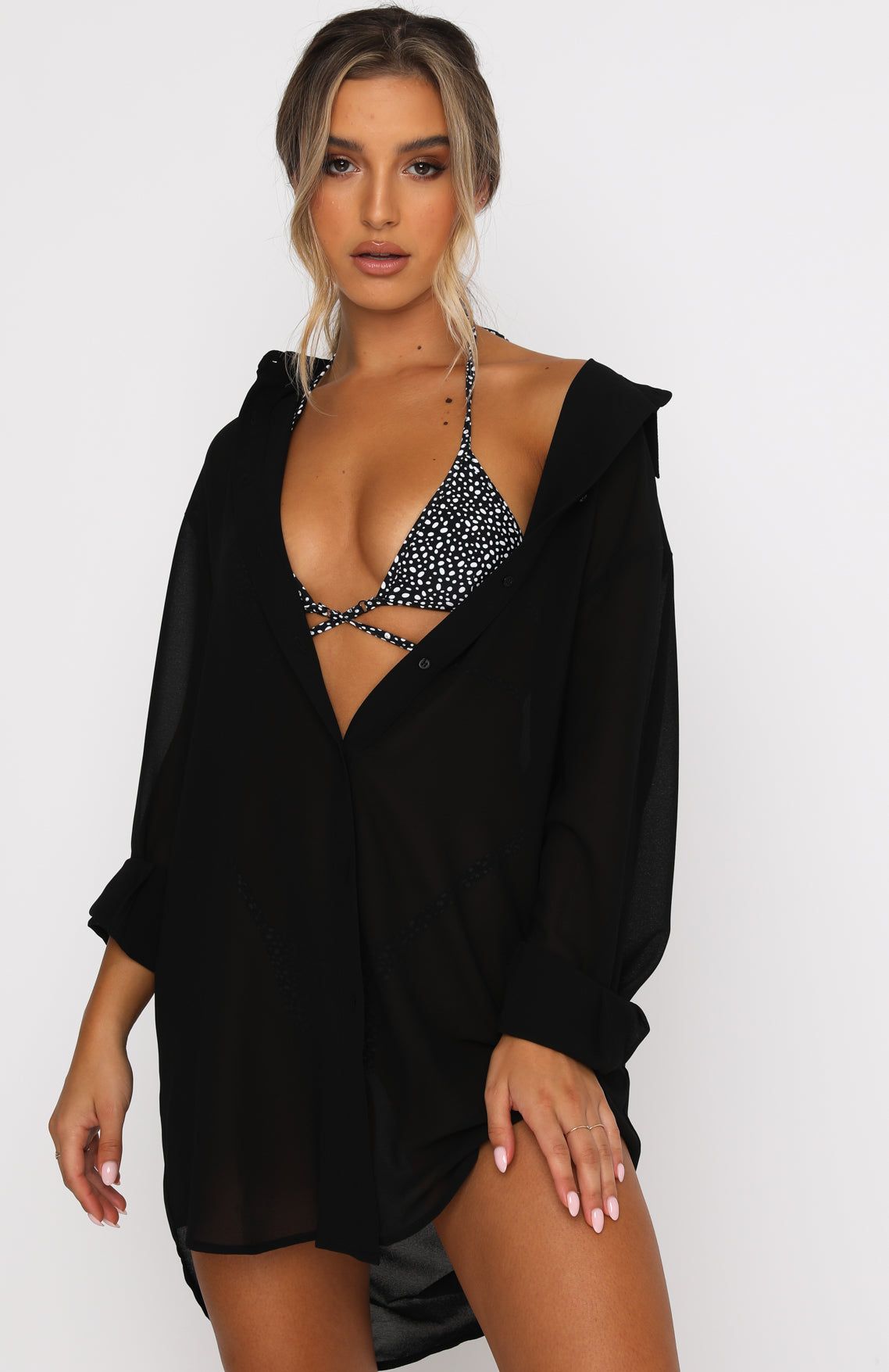 Over The Top Oversized Shirt Black sold by White Fox Boutique product image thumbnail 2