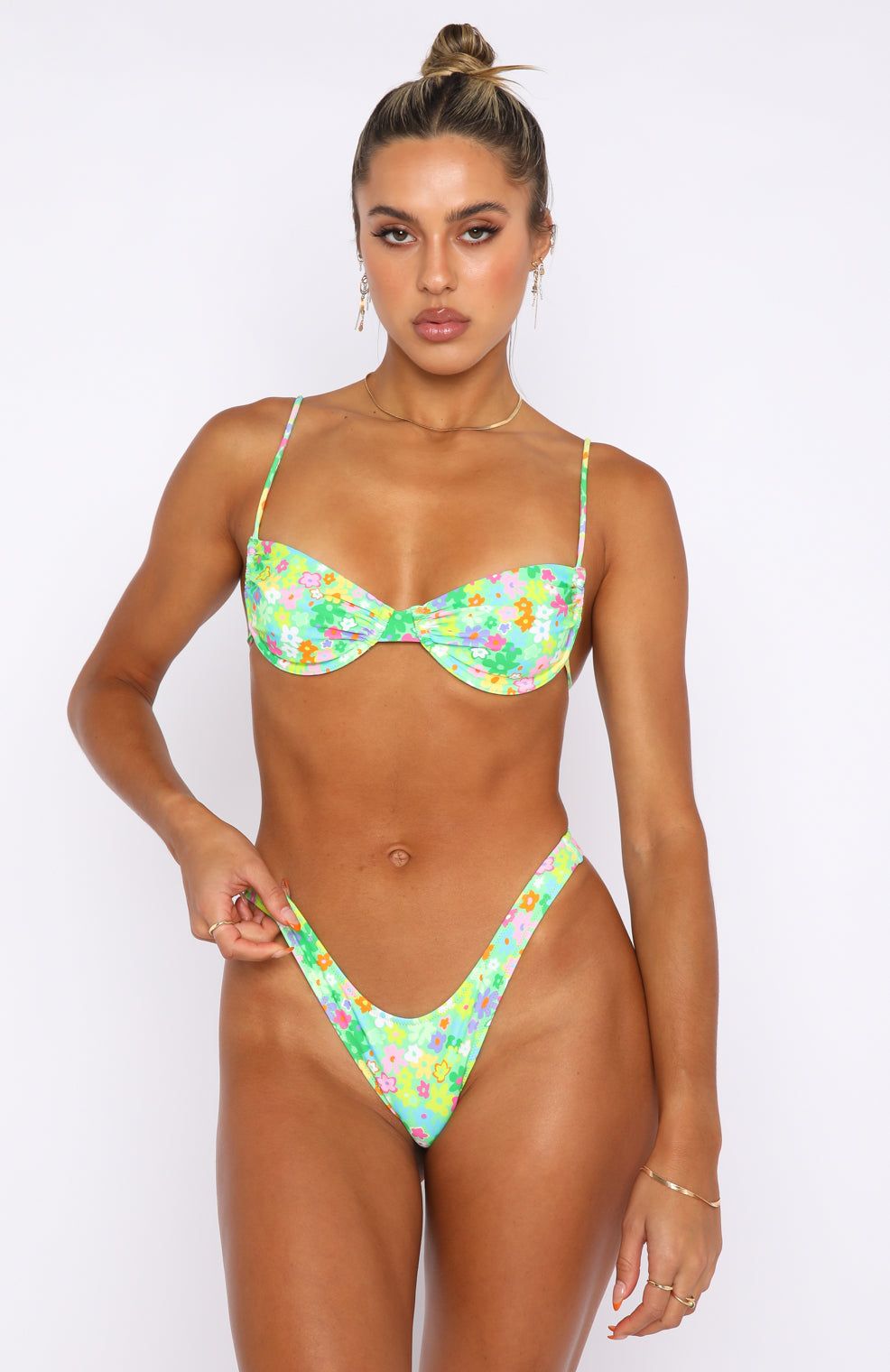 More Than A Dream Bikini Top Lime Fleur sold by White Fox Boutique product image thumbnail 4