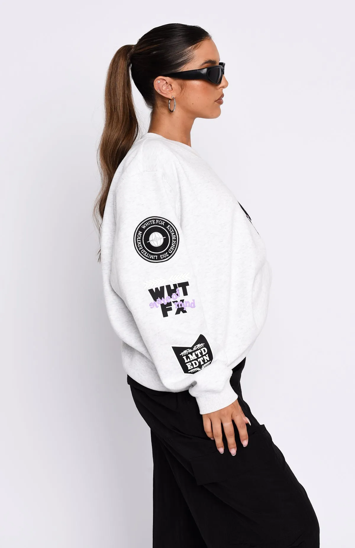 Part Of History Oversized Sweater Grey Marle sold by White Fox Boutique product image thumbnail 3