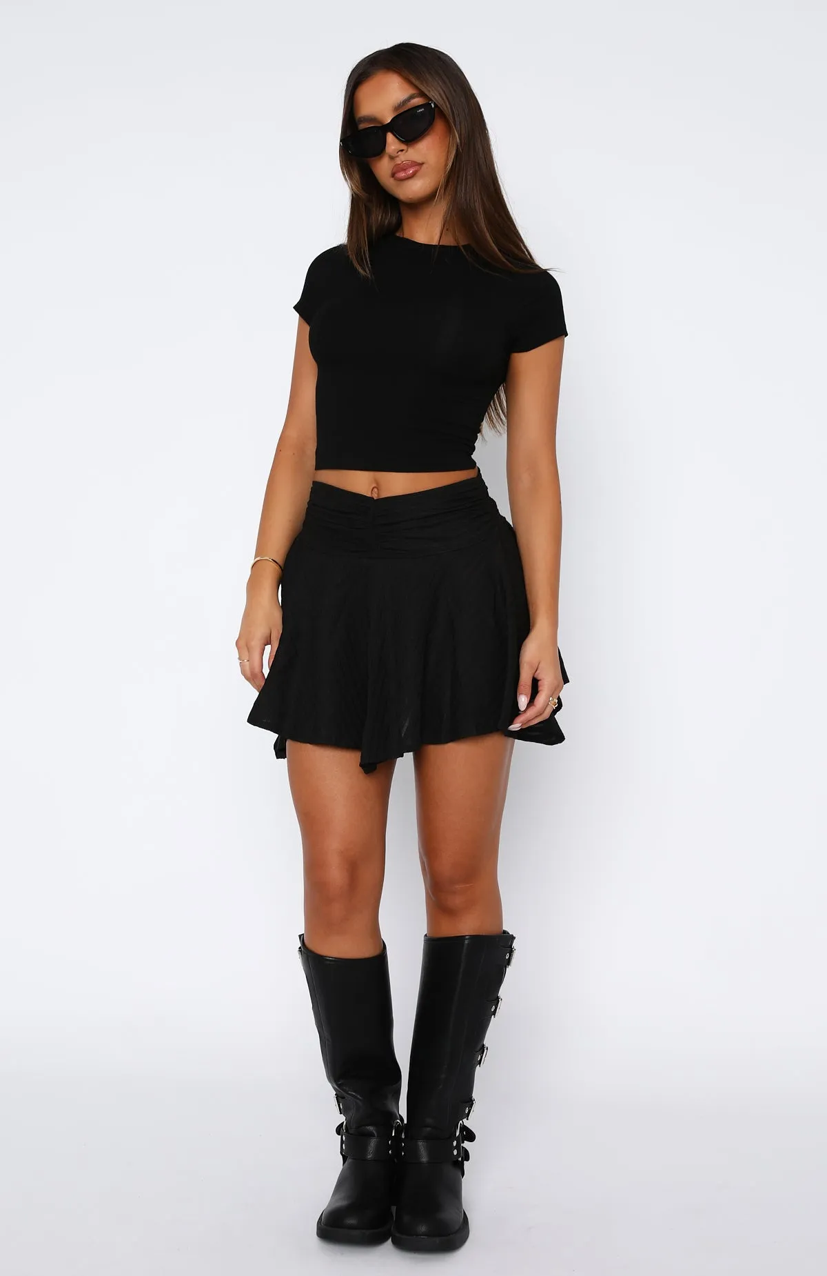 Flirty Looks Mini Skirt Black sold by White Fox Boutique product image thumbnail 2