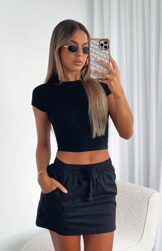 Best Of Friends Mini Skirt Black sold by White Fox Boutique