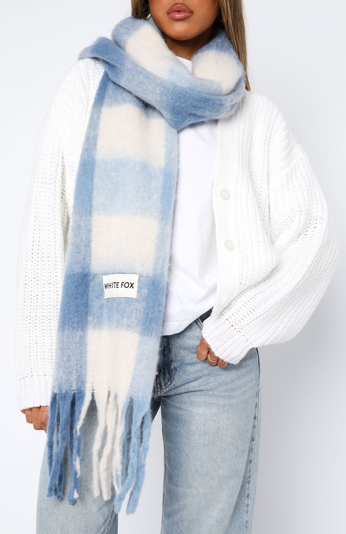 Aspen Oversized Scarf Baby Blue sold by White Fox Boutique product image thumbnail 3