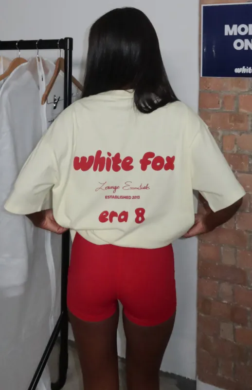 Era 8 Oversized Tee Cherry Cream sold by White Fox Boutique