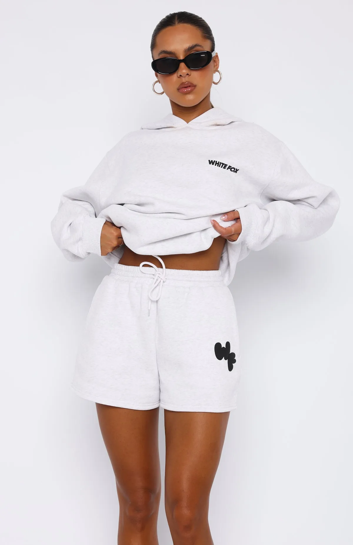 I'm Glad Lounge Shorts Grey Marle sold by White Fox Boutique product image thumbnail 2