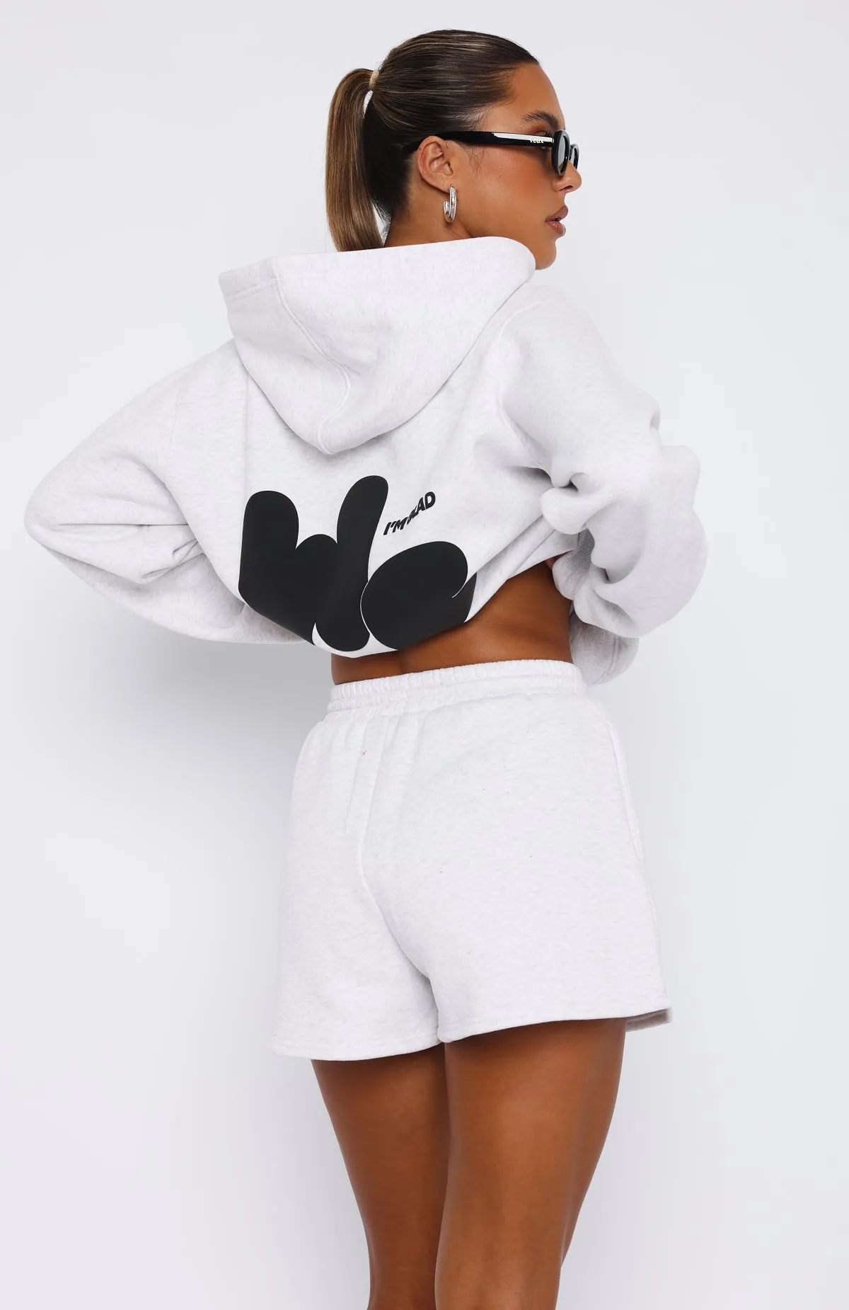 I'm Glad Lounge Shorts Grey Marle sold by White Fox Boutique product image thumbnail 4