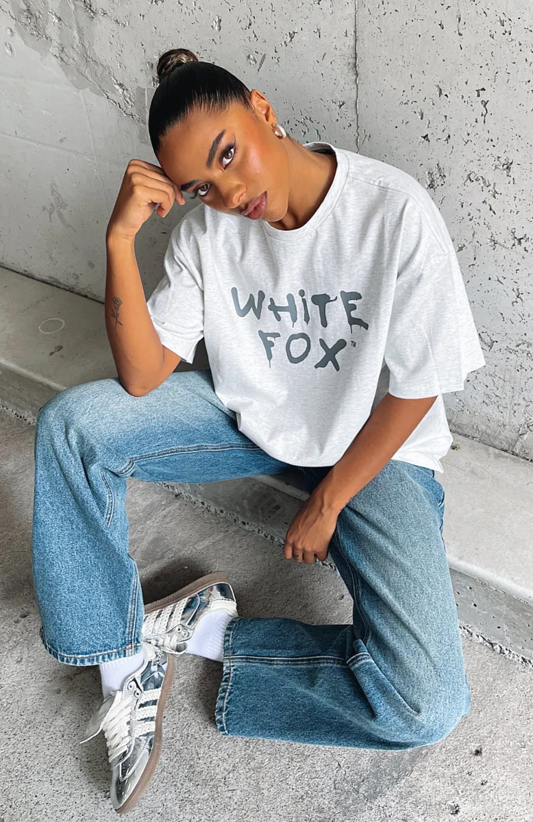 Let's Change It Up Oversized Tee Grey Marle sold by White Fox Boutique
