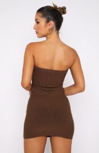 Fair And Square Knitted Bustier Chocolate sold by White Fox Boutique