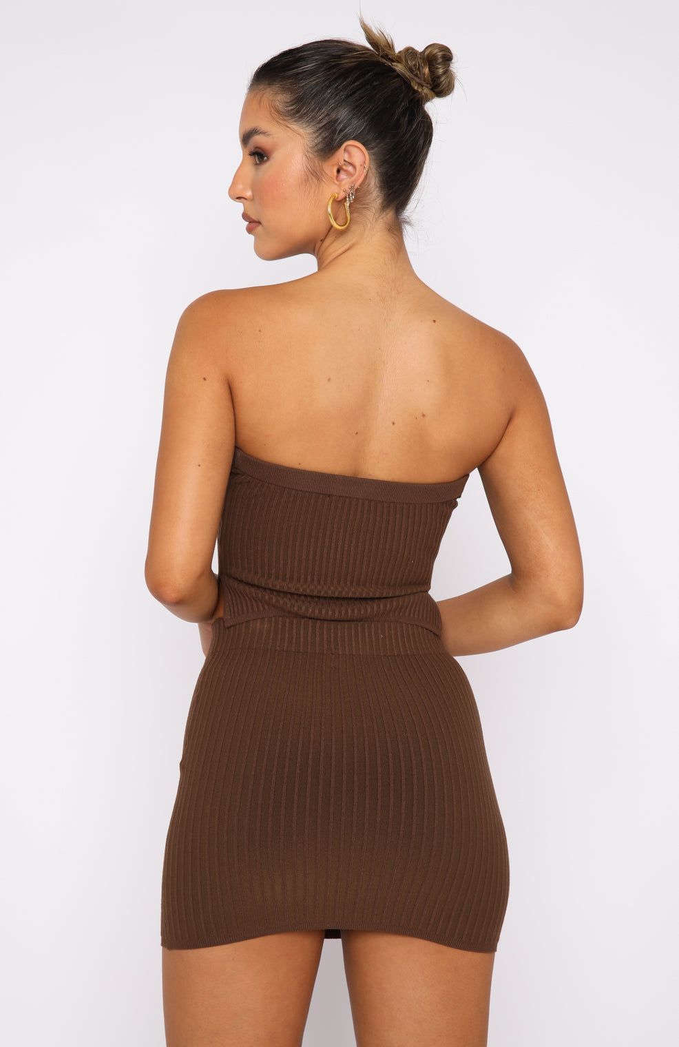 Fair And Square Knitted Bustier Chocolate sold by White Fox Boutique product image thumbnail 4