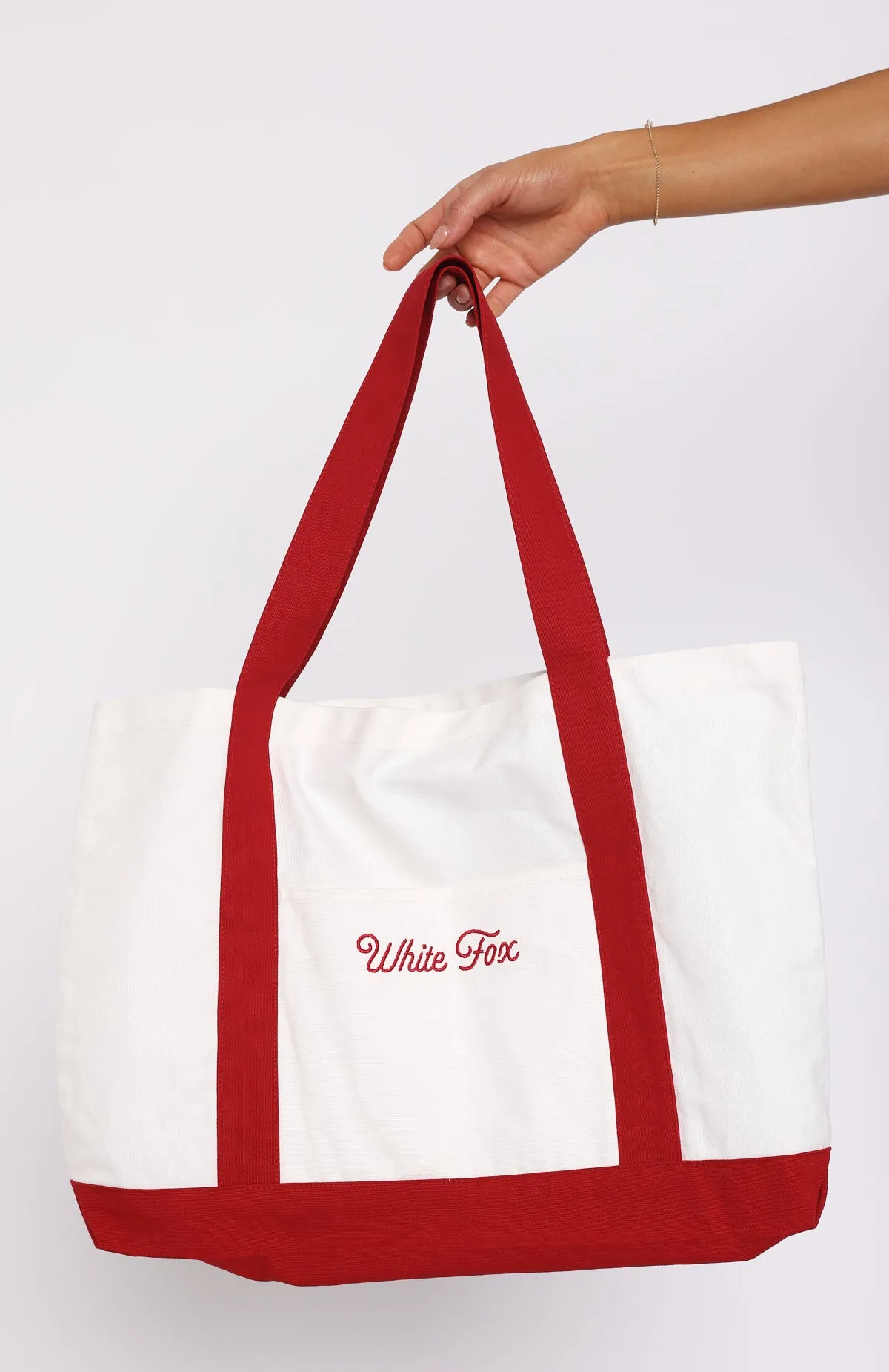 On The Move Tote Bag White/Red sold by White Fox Boutique product image thumbnail 2