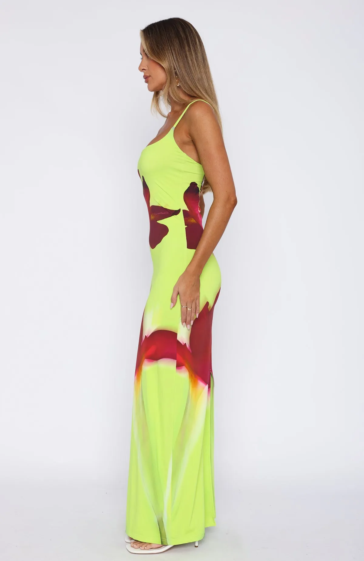 Take A Breath Maxi Dress Lime Blossom sold by White Fox Boutique product image thumbnail 3