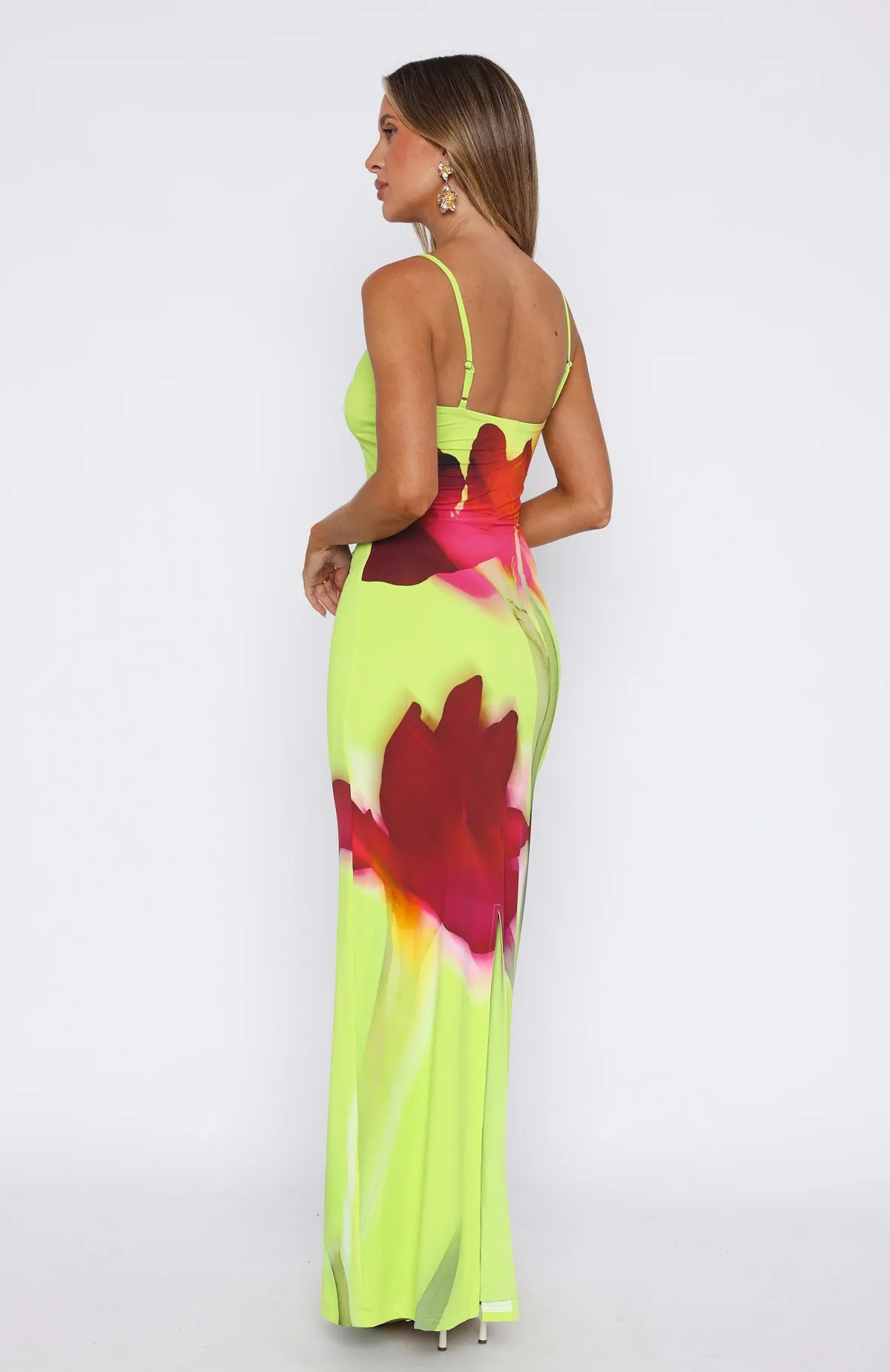 Take A Breath Maxi Dress Lime Blossom sold by White Fox Boutique product image thumbnail 4