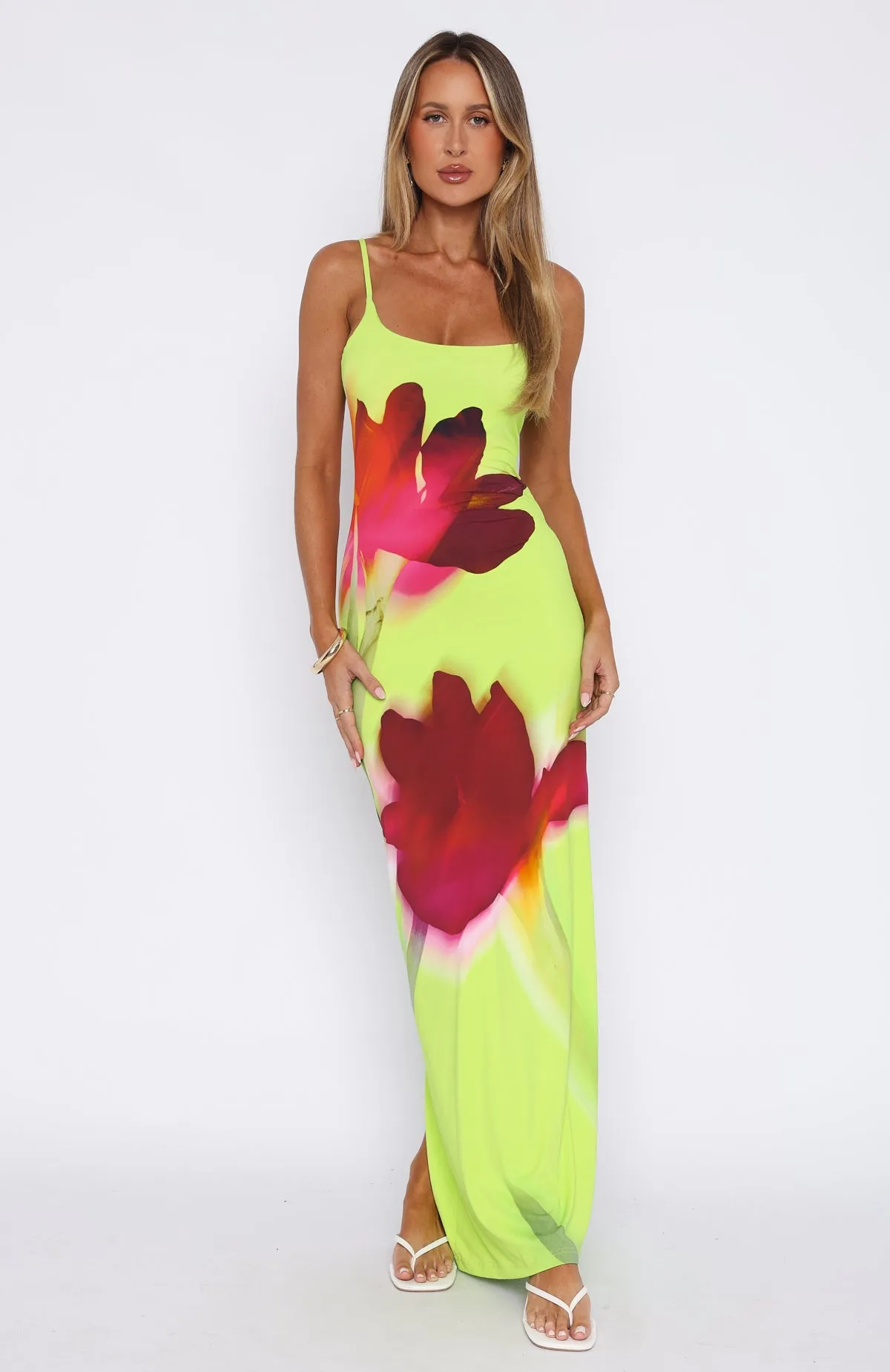 Take A Breath Maxi Dress Lime Blossom sold by White Fox Boutique product image thumbnail 2