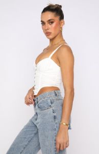 Stuck In My Ways Bustier White sold by White Fox Boutique