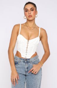 Stuck In My Ways Bustier White sold by White Fox Boutique