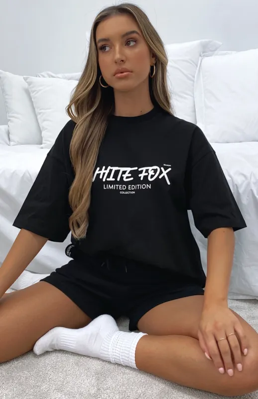 Step Back Oversized Tee Black sold by White Fox Boutique
