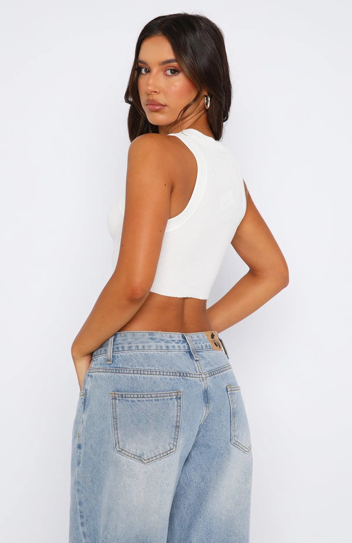 Over It Now Crop White sold by White Fox Boutique product image thumbnail 4