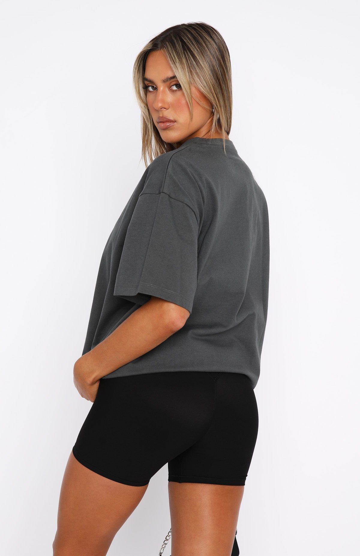 Another Dimension Oversized Tee Charcoal sold by White Fox Boutique product image thumbnail 4