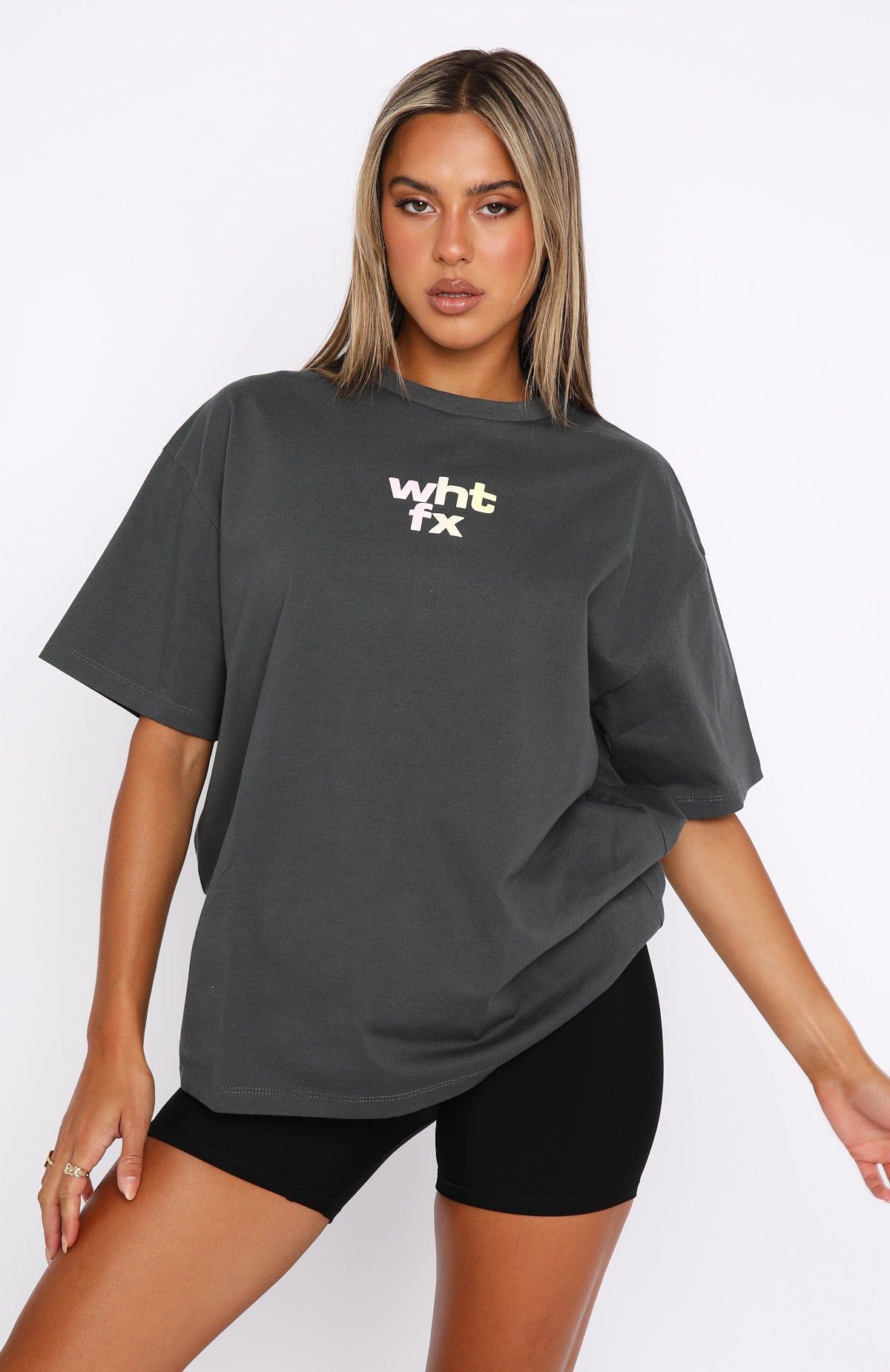 Another Dimension Oversized Tee Charcoal sold by White Fox Boutique product image thumbnail 2