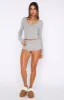 Girl Talk Pyjama Set Grey Marle sold by White Fox Boutique