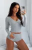 Girl Talk Pyjama Set Grey Marle sold by White Fox Boutique