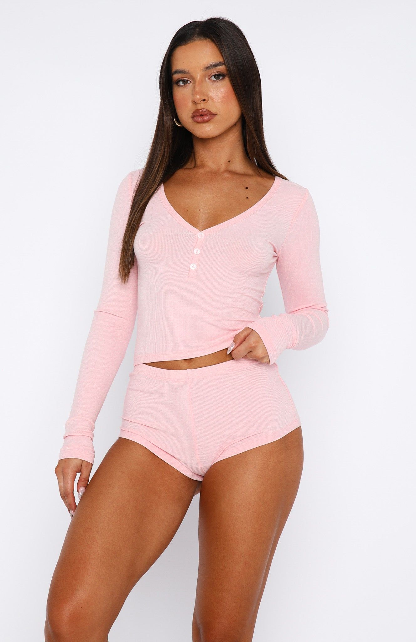 Girl Talk Pyjama Set Baby Pink sold by White Fox Boutique product image thumbnail 2