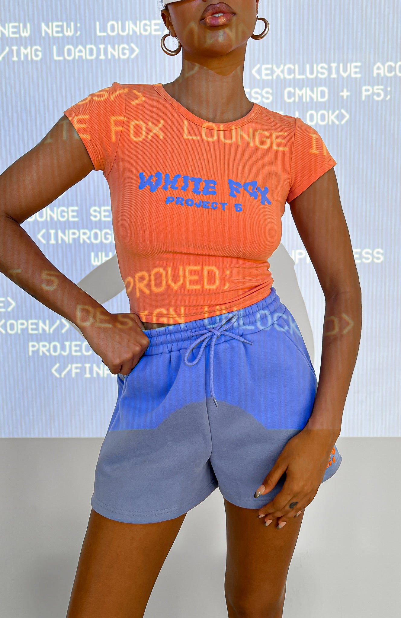 Project 5 Ribbed Baby Tee Papaya sold by White Fox Boutique