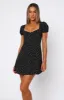 We're Alone Now Short Sleeve Mini Dress Midnight Posie sold by White Fox Boutique