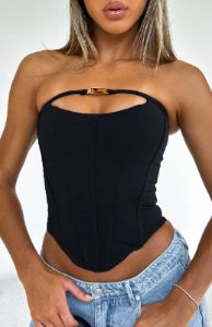 Banking On Me Strapless Bustier Black sold by White Fox Boutique