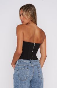 Banking On Me Strapless Bustier Black sold by White Fox Boutique
