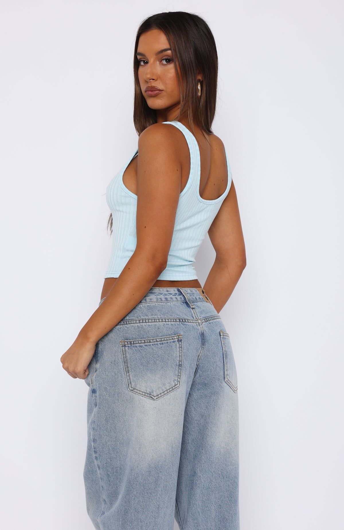 Keep Making Moves Tank Top Baby Blue sold by White Fox Boutique product image thumbnail 4