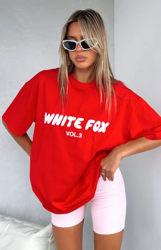 Offstage Oversized Tee Cherry sold by White Fox Boutique