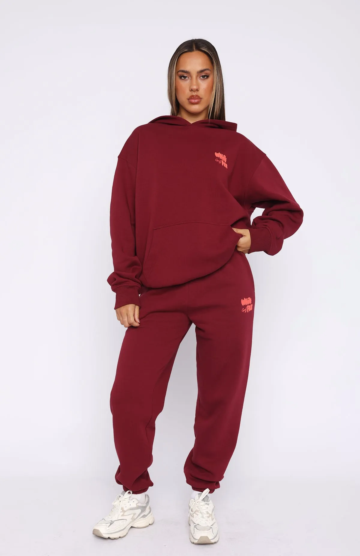 Capsule 9 Star Of The Moment Sweatpants Burgundy sold by White Fox Boutique product image thumbnail 2